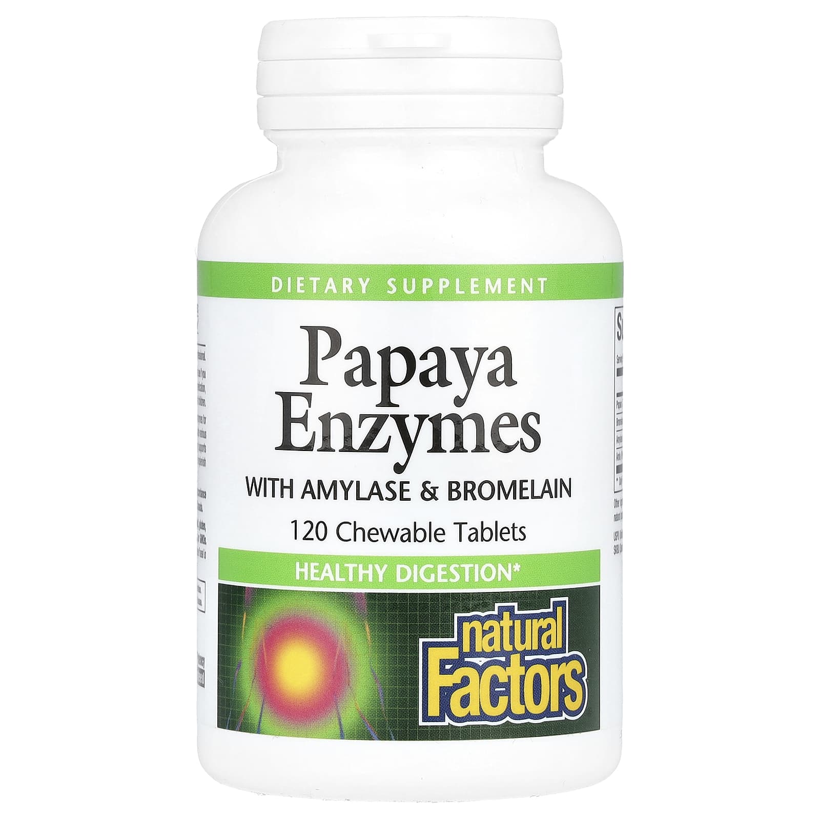 Natural Factors, Papaya Enzymes with Amylase & Bromelain, 120 Chewable Tablets UPC 068958017495 | Hilife Vitamins